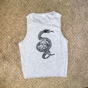 Snake Graphic Crop Top
